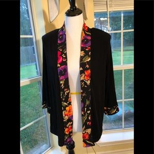 TanJay Floral Trimmed Black Jacket